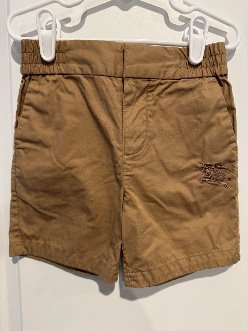 Burberry Tan Kids Shorts with Embroidered Motif